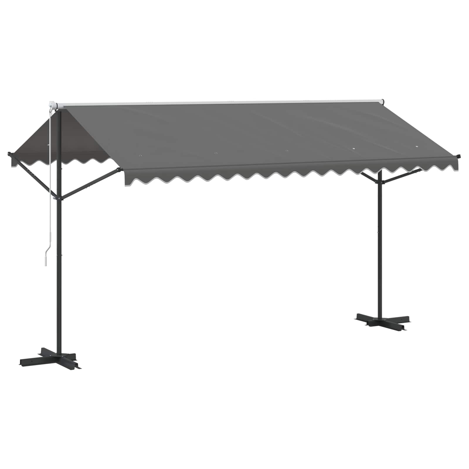 Freistehende Markise Grau 4 x 3 m Polyester