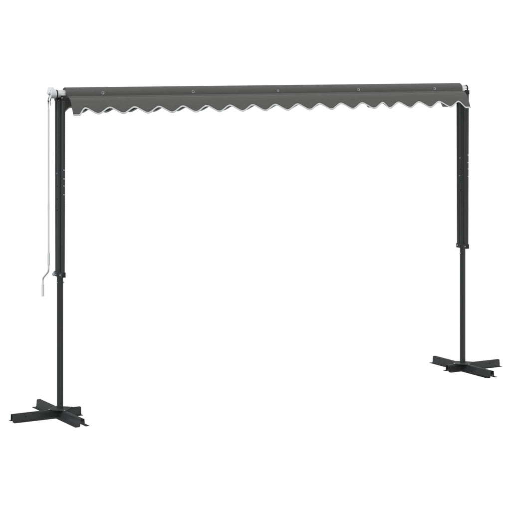 Freistehende Markise Grau 4 x 3 m Polyester