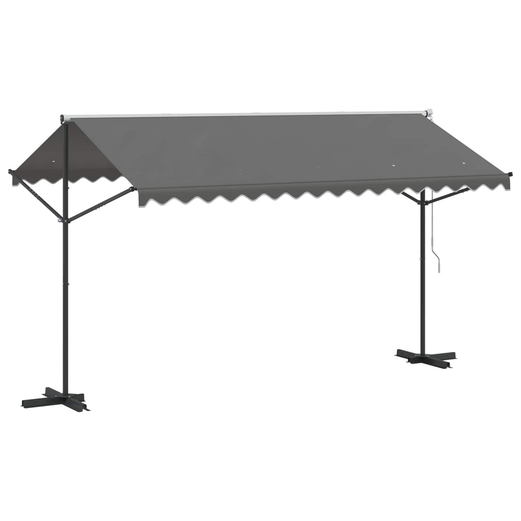 Freistehende Markise Grau 4 x 3 m Polyester