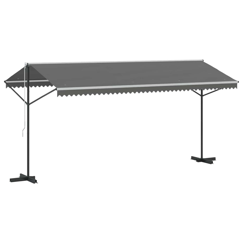 Freistehende Markise Grau 5 x 3 m Polyester