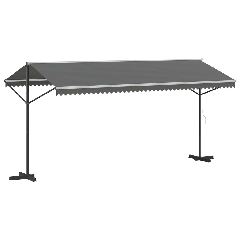 Freistehende Markise Grau 5 x 3 m Polyester