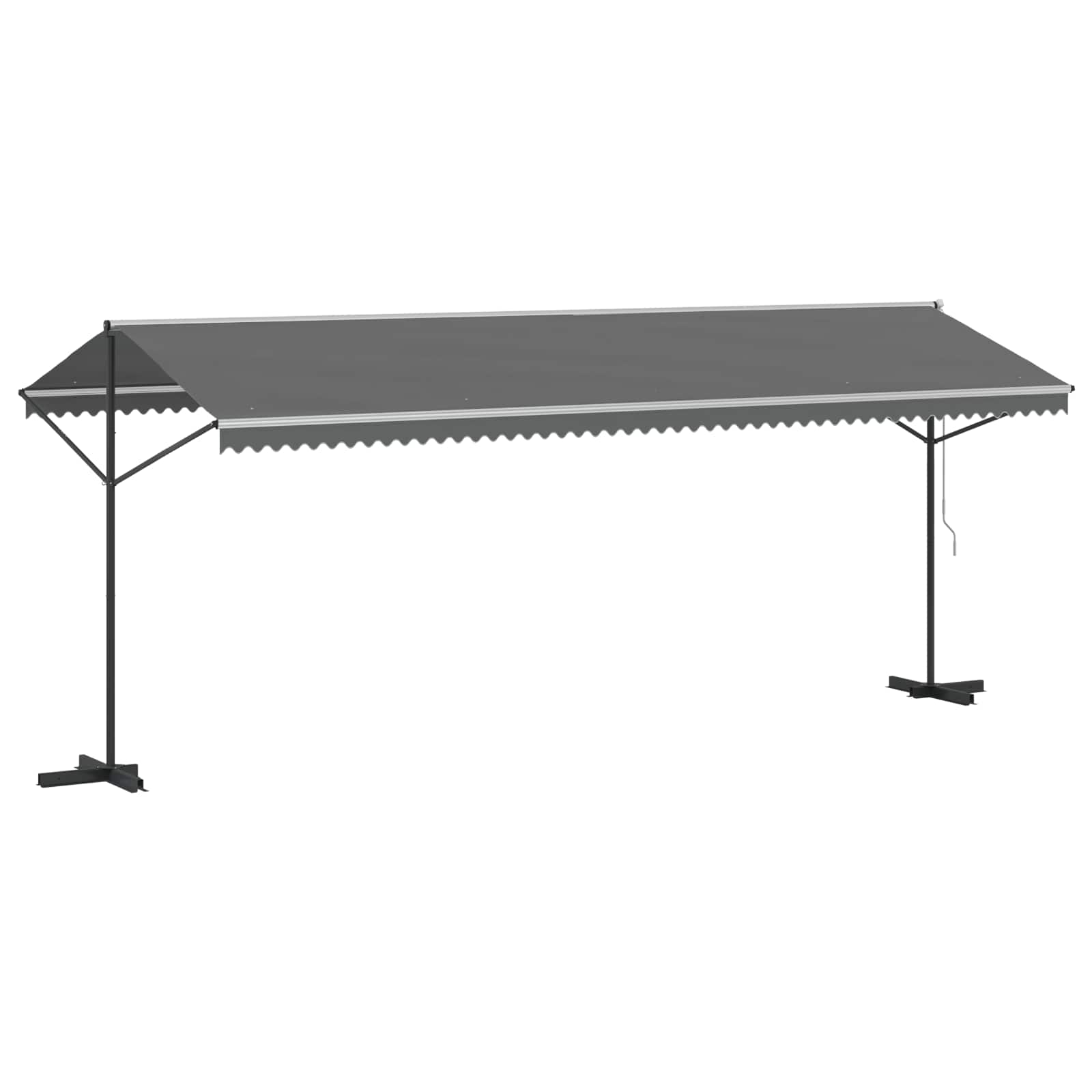 Freistehende Markise Grau 6 x 3 m Polyester