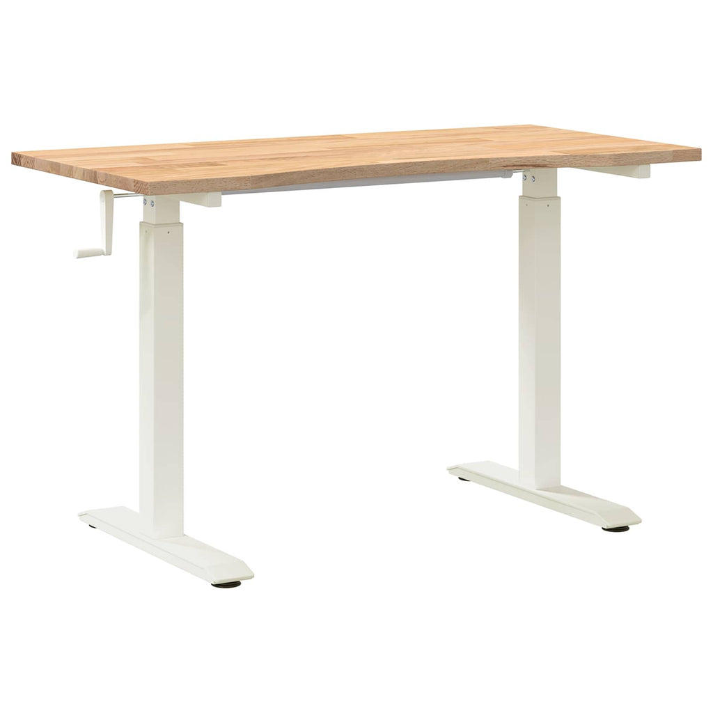 Schreibtisch Weiß und Natur 120 x 60 cm Massivholz Eiche