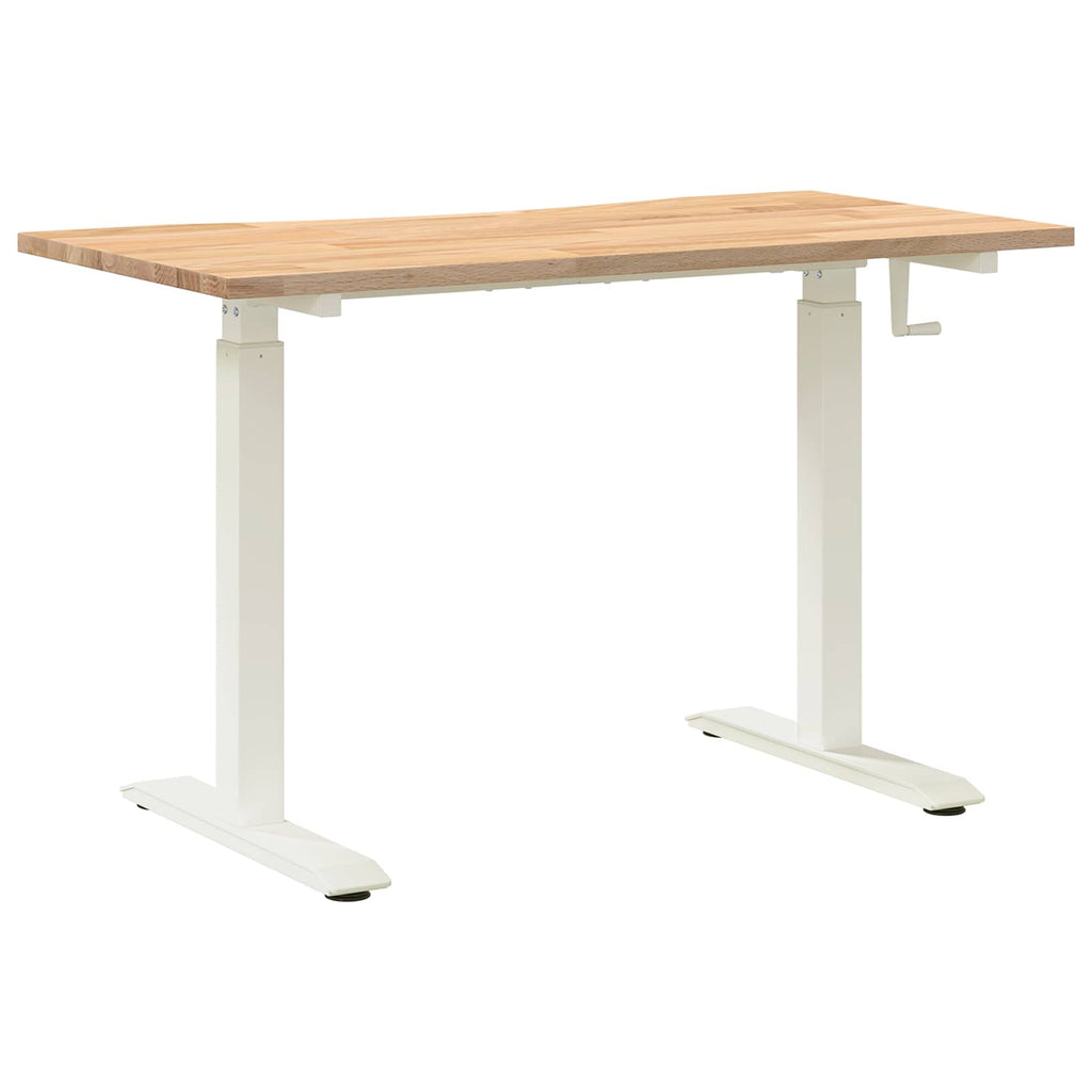 Schreibtisch Weiß und Natur 120 x 60 cm Massivholz Eiche