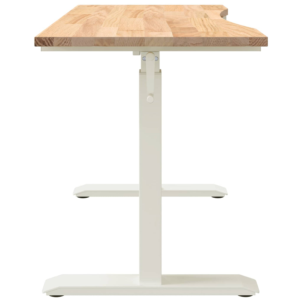 Schreibtisch Weiß und Natur 120 x 60 cm Massivholz Eiche