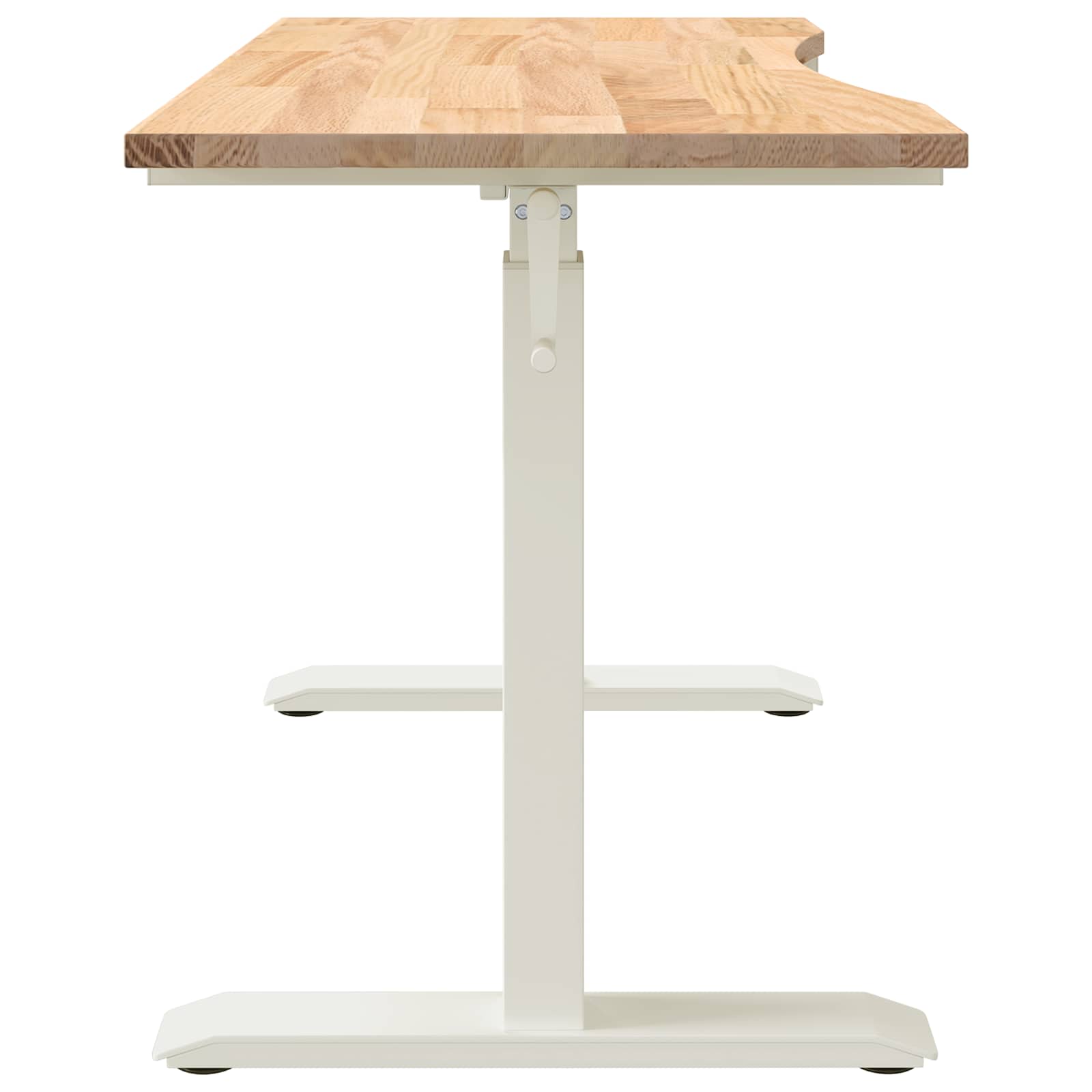 Schreibtisch Weiß und Natur 120 x 60 cm Massivholz Eiche