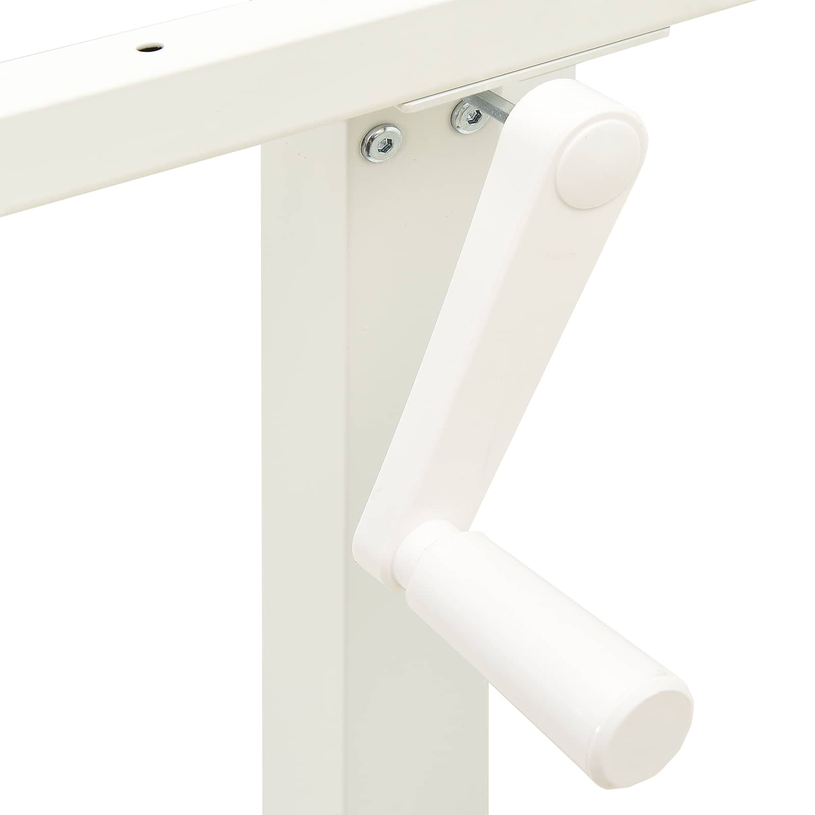 Schreibtisch Weiß und Hellbraun 140 x 60 cm Massivholz Eiche