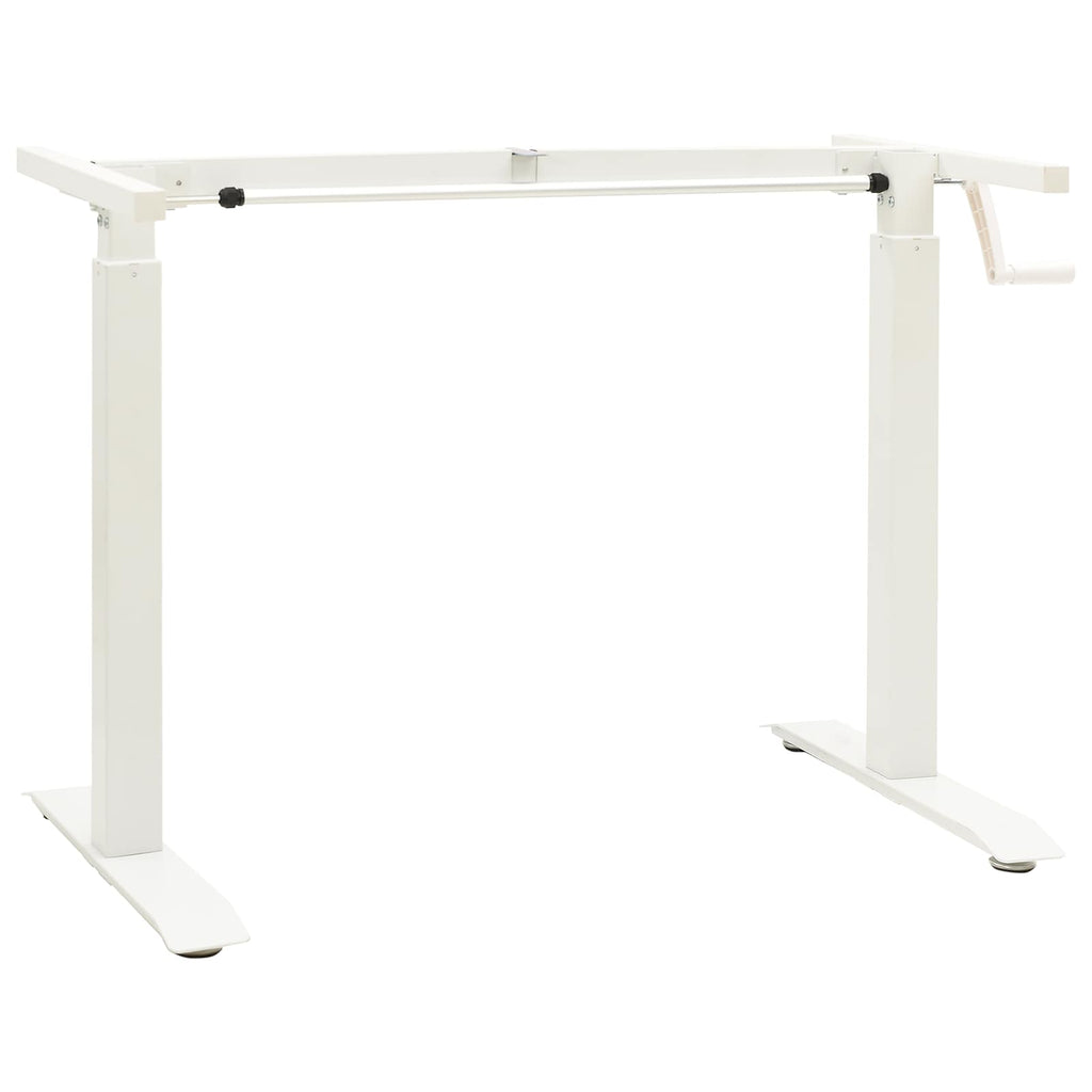 Schreibtisch Weiß und Hellbraun 140 x 60 cm Massivholz Eiche