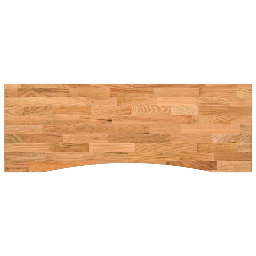 Schreibtisch Weiß und Hellbraun 140 x 60 cm Massivholz Eiche