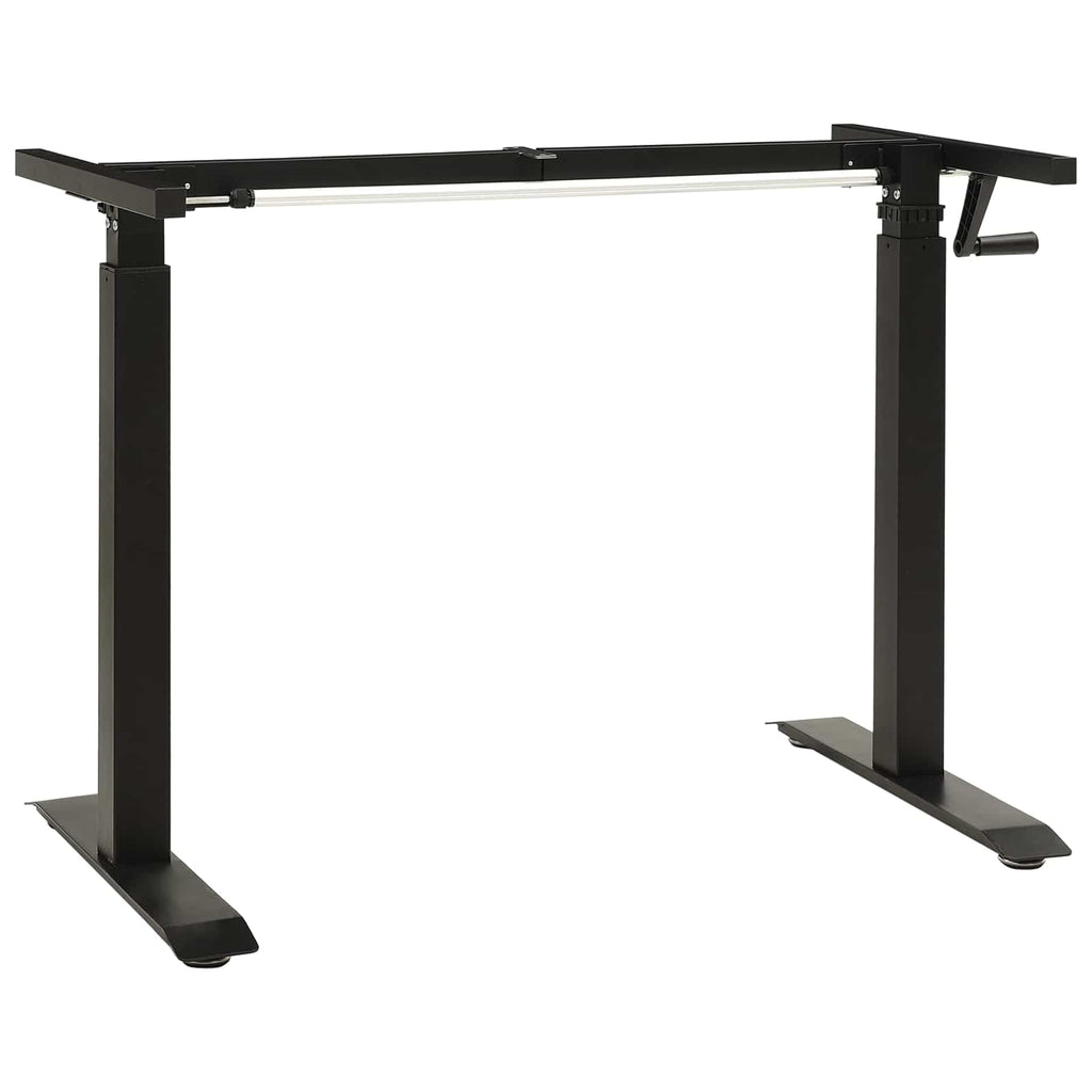 Schreibtisch Schwarz und Natur 120 x 60 cm Massivholz Eiche