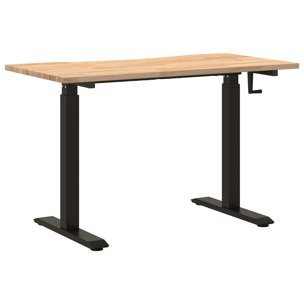 Schreibtisch Schwarz und Natur 120 x 60 cm Massivholz Eiche