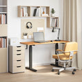 Schreibtisch Schwarz und Hellbraun 140 x 60 cm Massivholz Eiche