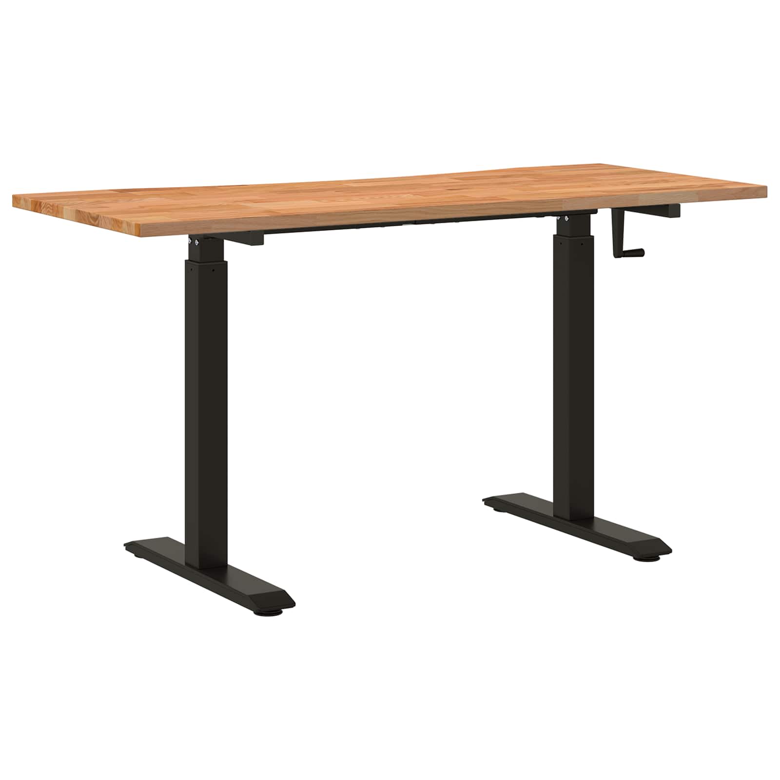 Schreibtisch Schwarz und Hellbraun 140 x 60 cm Massivholz Eiche