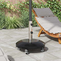Granit-Sonnenschirmständer mit Rollen für 40-50 mm Mast 29 kg Schwarz