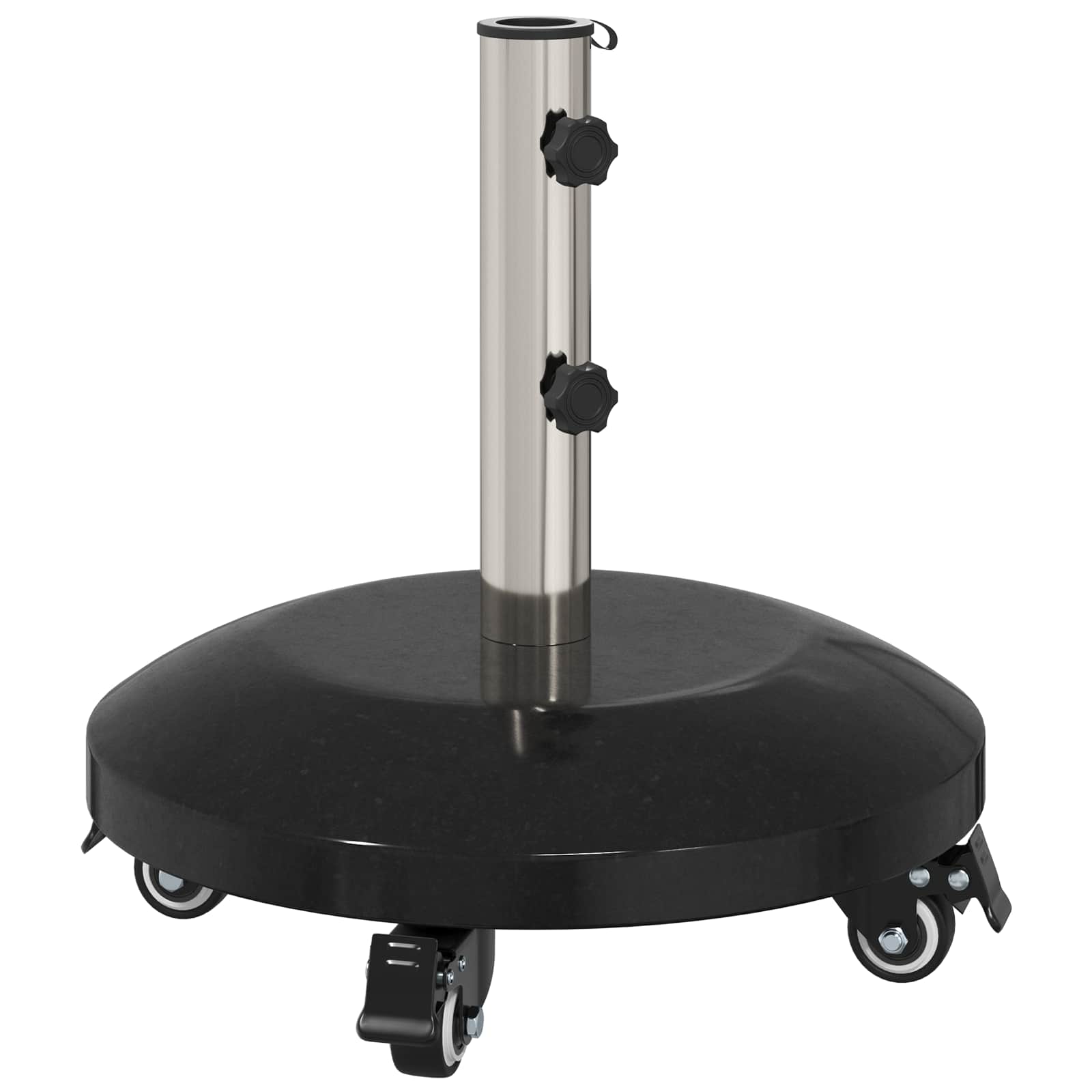 Granit-Sonnenschirmständer mit Rollen für 40-50 mm Mast 29 kg Schwarz