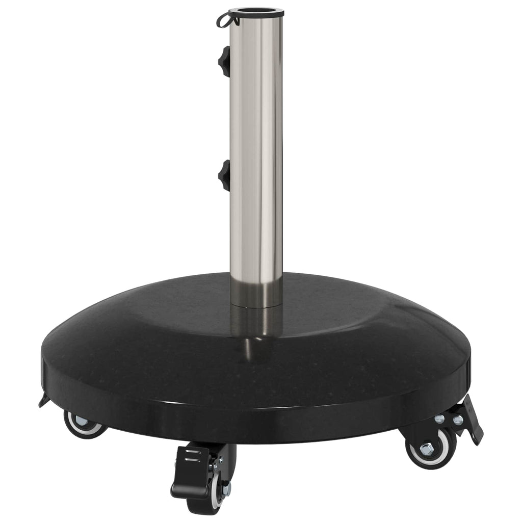 Granit-Sonnenschirmständer mit Rollen für 40-50 mm Mast 29 kg Schwarz