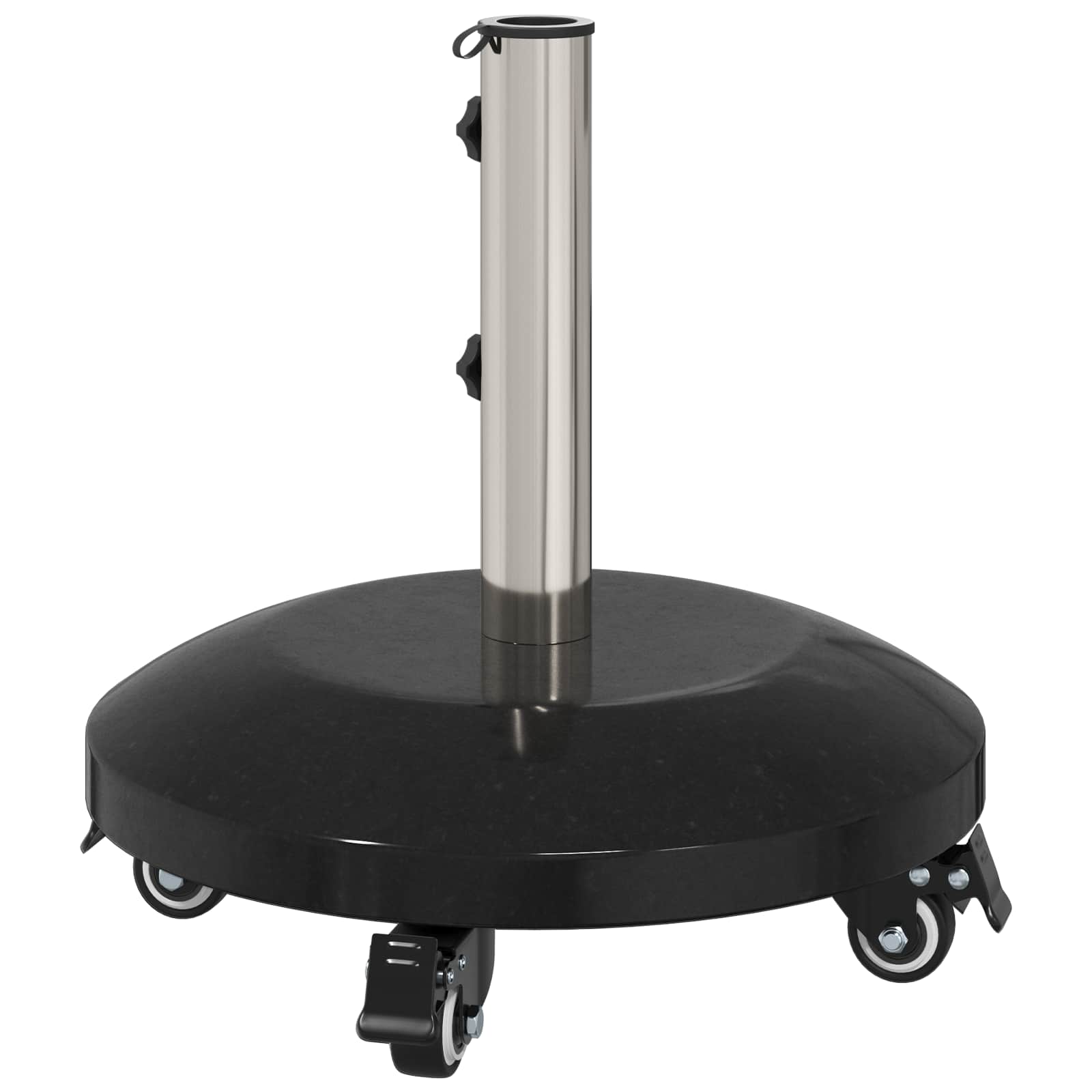 Granit-Sonnenschirmständer mit Rollen für 40-50 mm Mast 29 kg Schwarz
