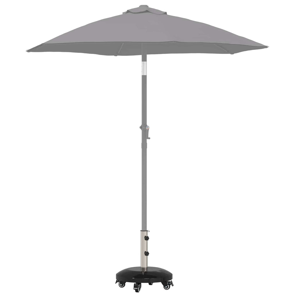 Granit-Sonnenschirmständer mit Rollen für 40-50 mm Mast 29 kg Schwarz