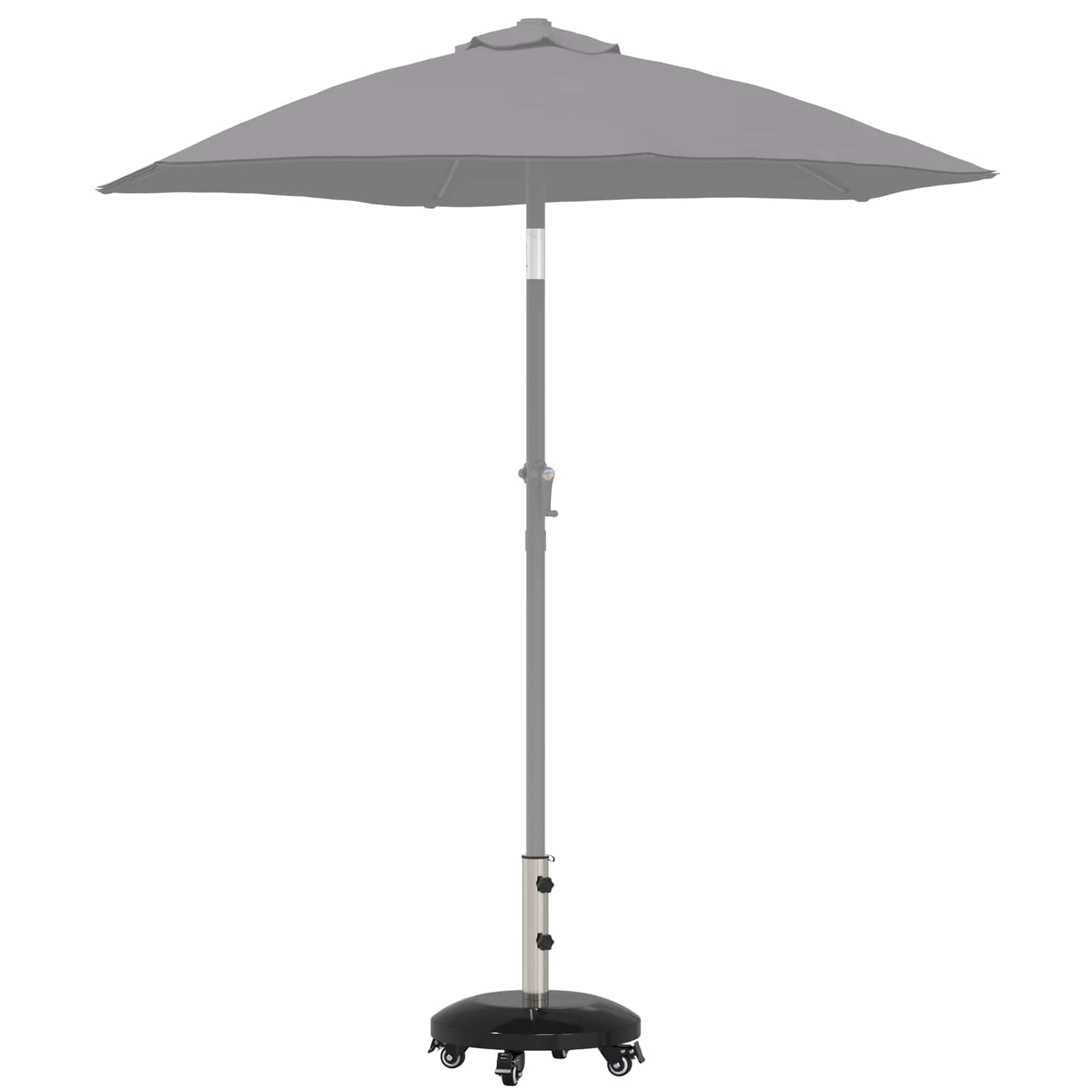 Granit-Sonnenschirmständer mit Rollen für 40-50 mm Mast 29 kg Schwarz