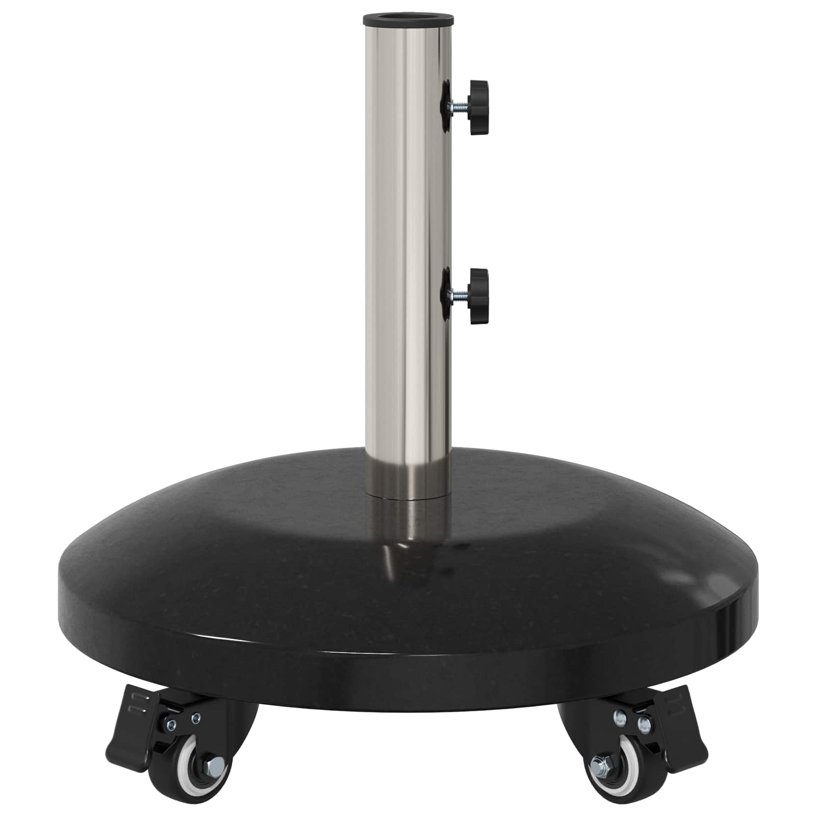 Granit-Sonnenschirmständer mit Rollen für 40-50 mm Mast 29 kg Schwarz