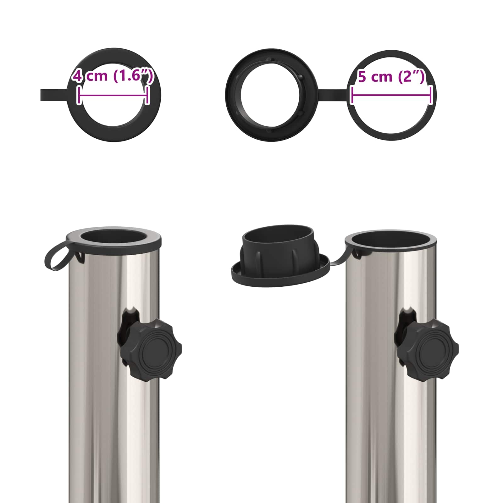 Parasolbasis für 40-50 mm Pole 26.45 kg Grau for 40-50 mm Pole