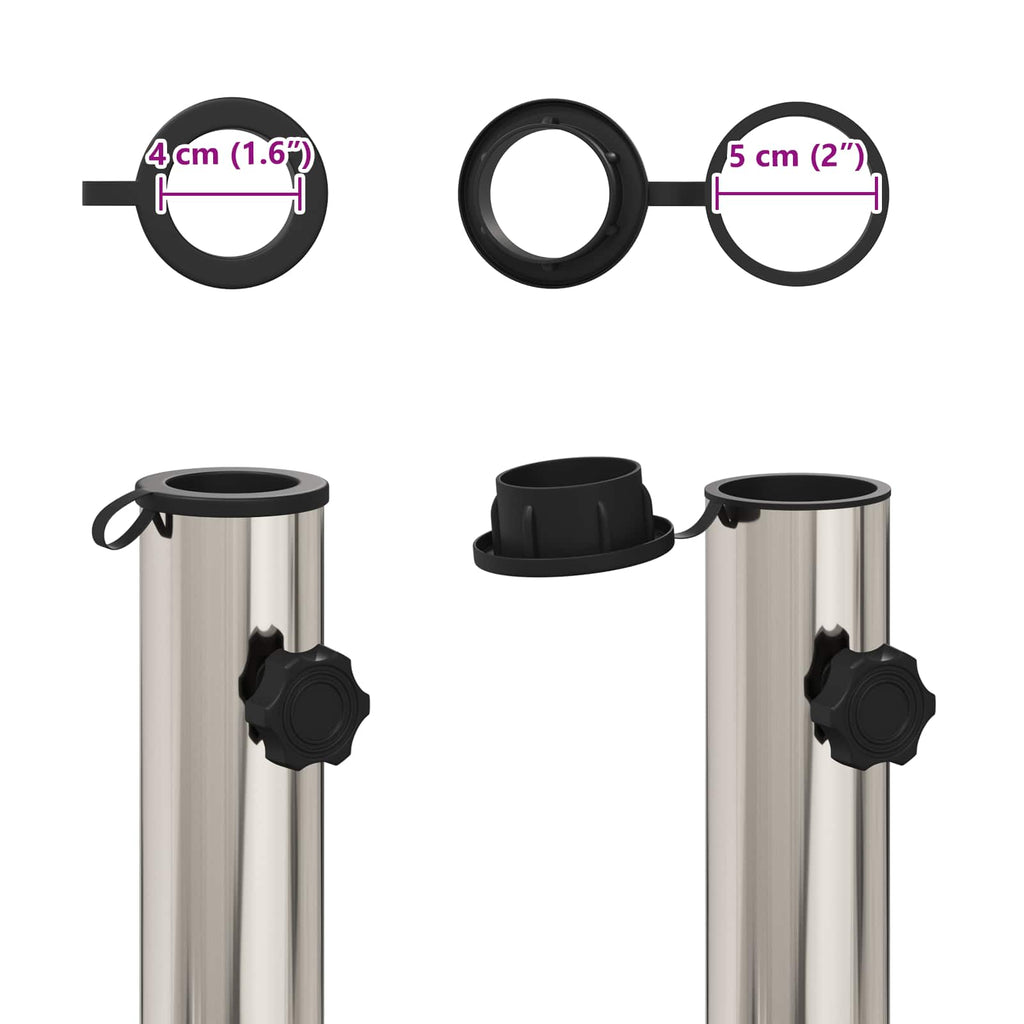 Parasol Fußrohr 0.63 kg Natürlicher Edelstahl Edelstahl