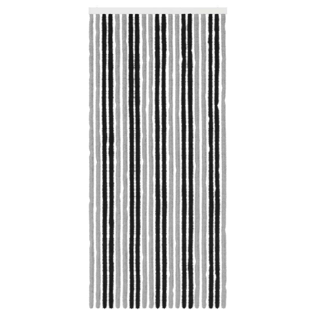 Insektenschutzvorhang Chenille Grau und Schwarz 90 x 200 cm