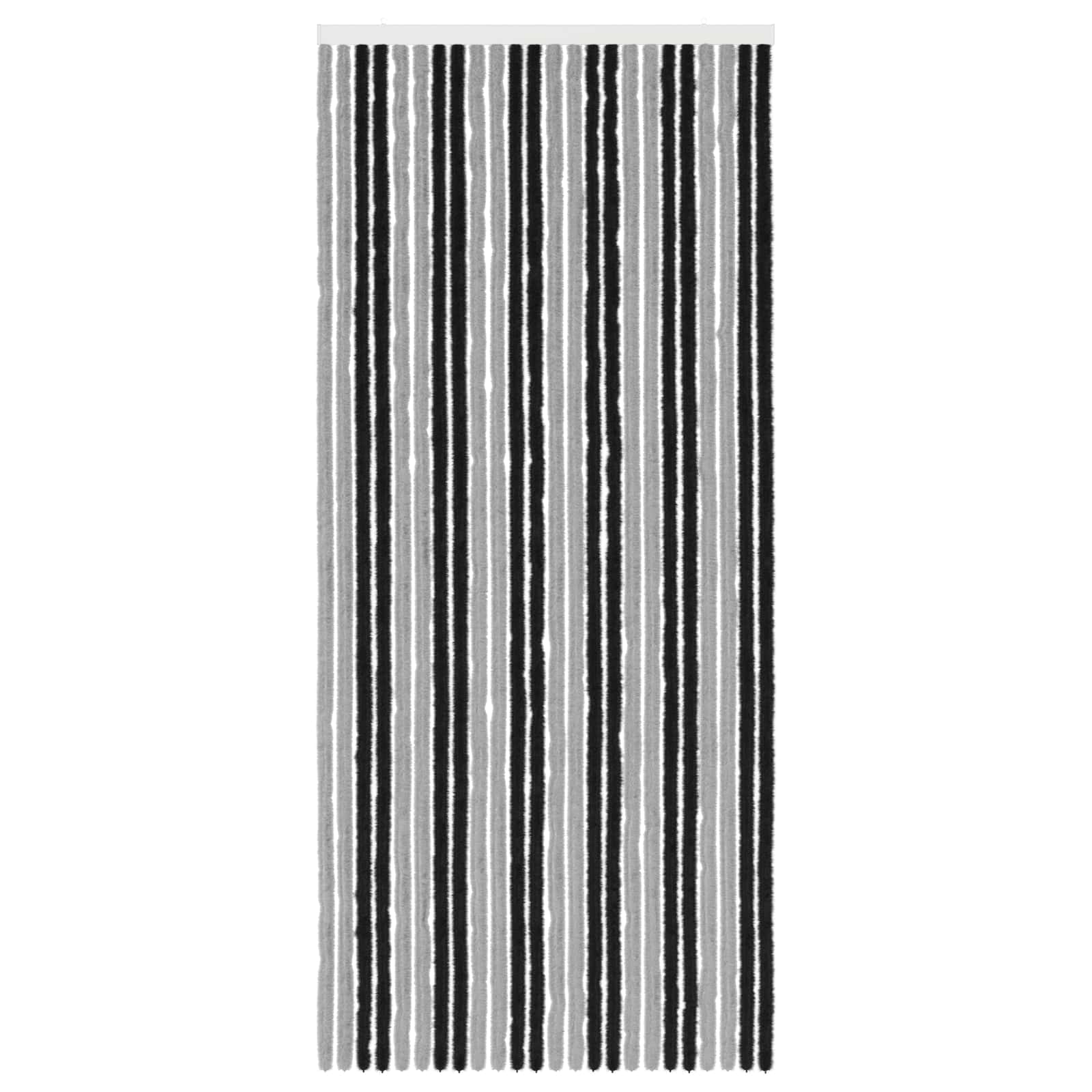 Insektenschutzvorhang Chenille Grau und Schwarz 100 x 230 cm