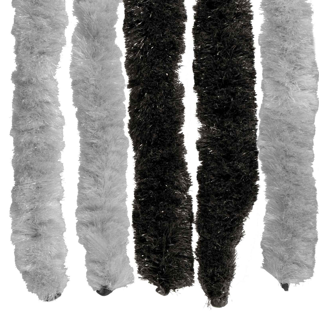 Insektenschutzvorhang Chenille Grau und Schwarz 118 x 220 cm