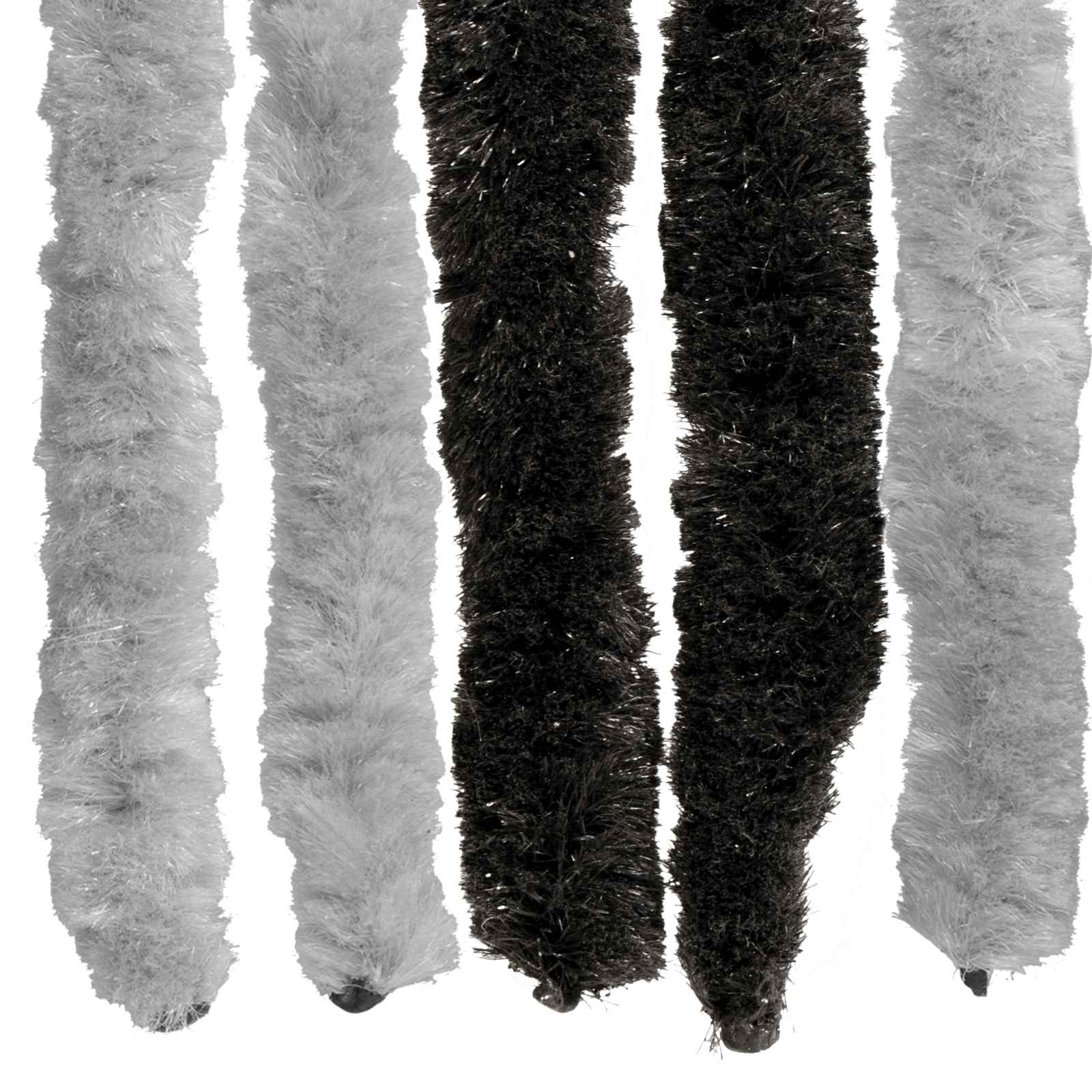 Insektenschutzvorhang Chenille Grau und Schwarz 118 x 220 cm