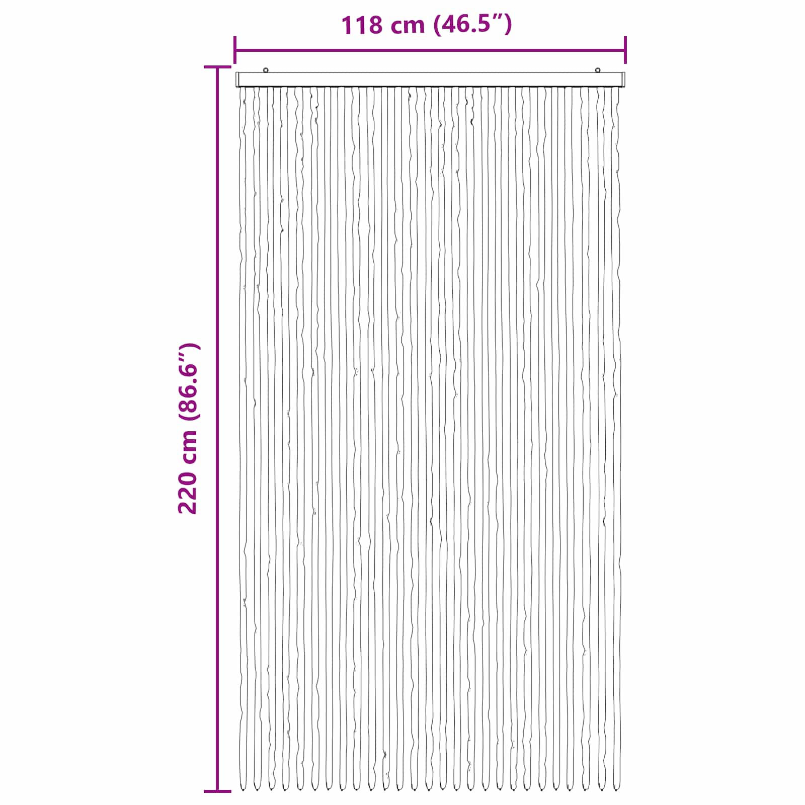 Insektenschutzvorhang Chenille Grau und Schwarz 118 x 220 cm