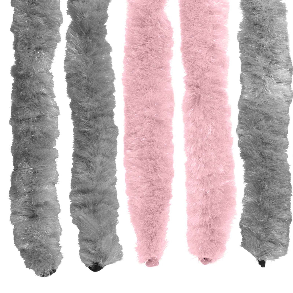 Insektenschutzvorhang Chenille Silber Grau und Rosa 56 x 185 cm