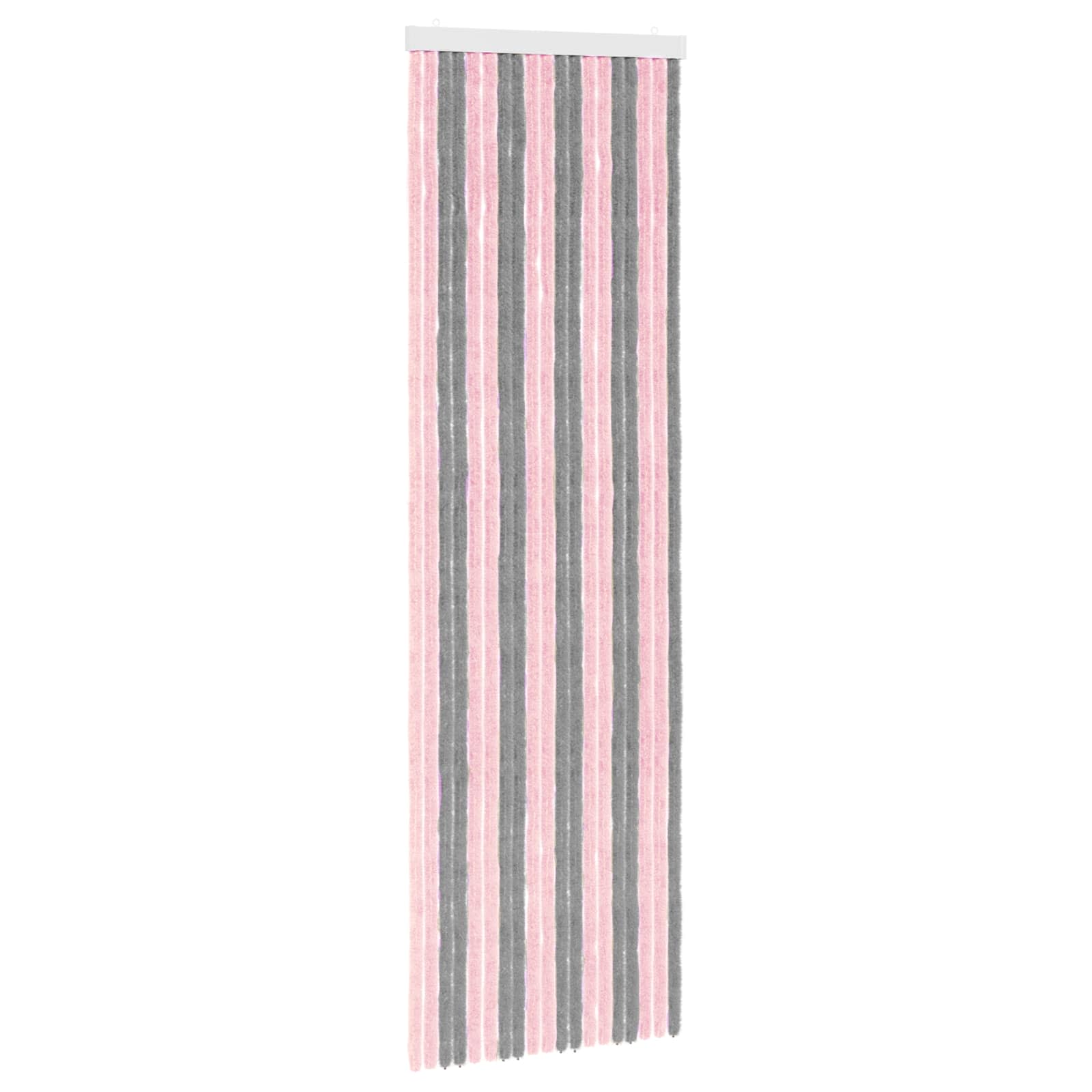 Insektenschutzvorhang Chenille Silber Grau und Rosa 56 x 185 cm