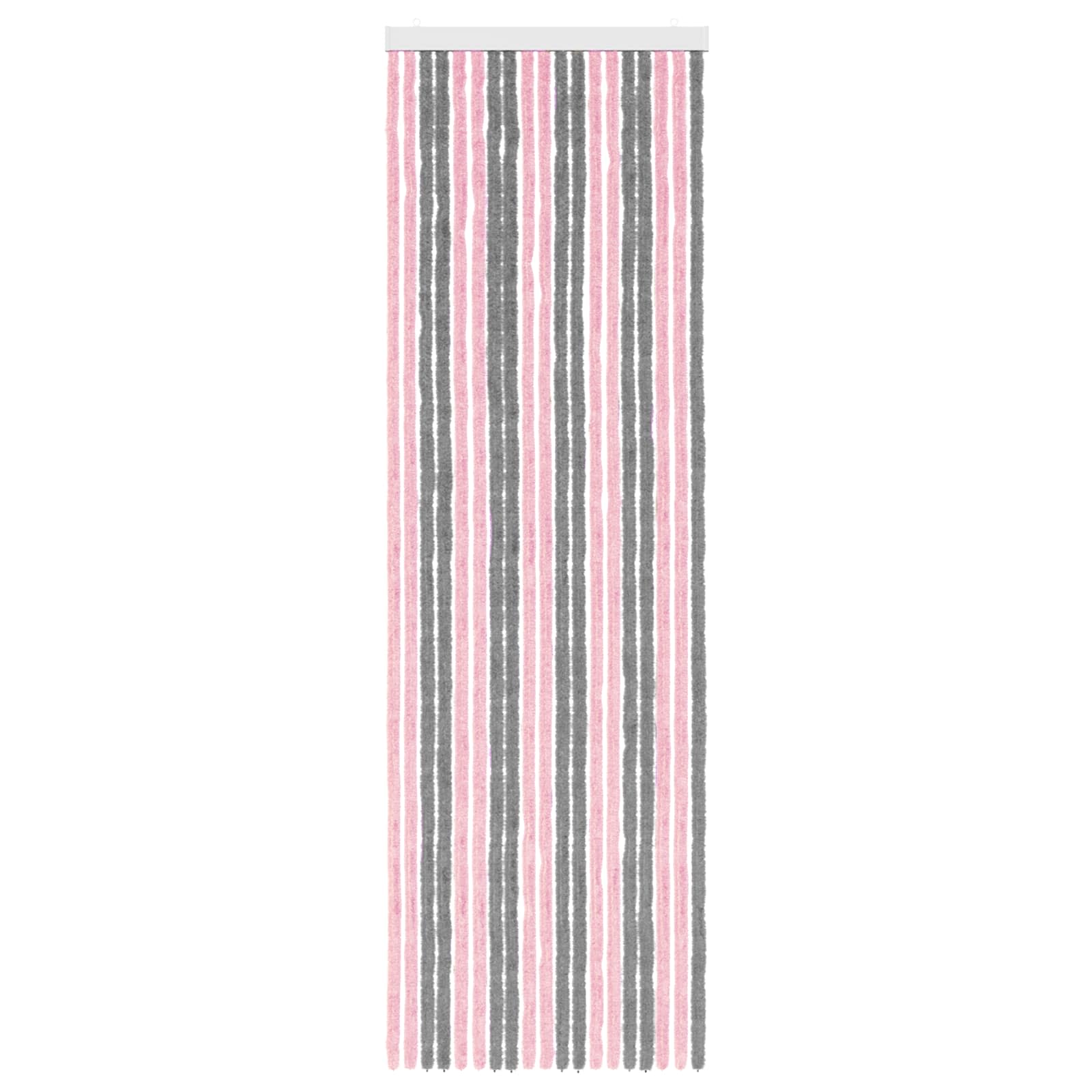 Insektenschutzvorhang Chenille Silber Grau und Rosa 56 x 185 cm