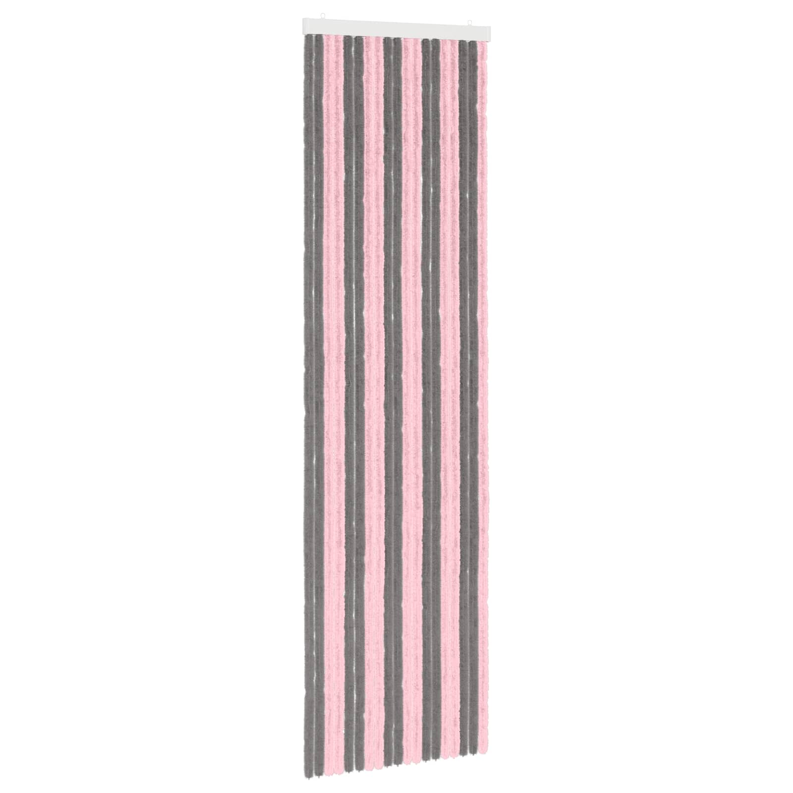 Insektenschutzvorhang Chenille Silber Grau und Rosa 56 x 200 cm