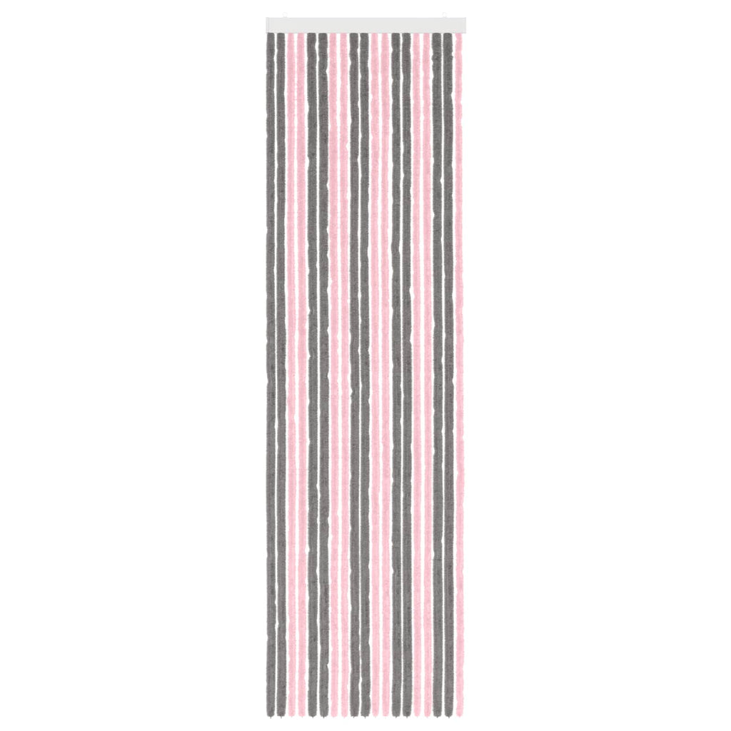 Insektenschutzvorhang Chenille Silber Grau und Rosa 56 x 200 cm