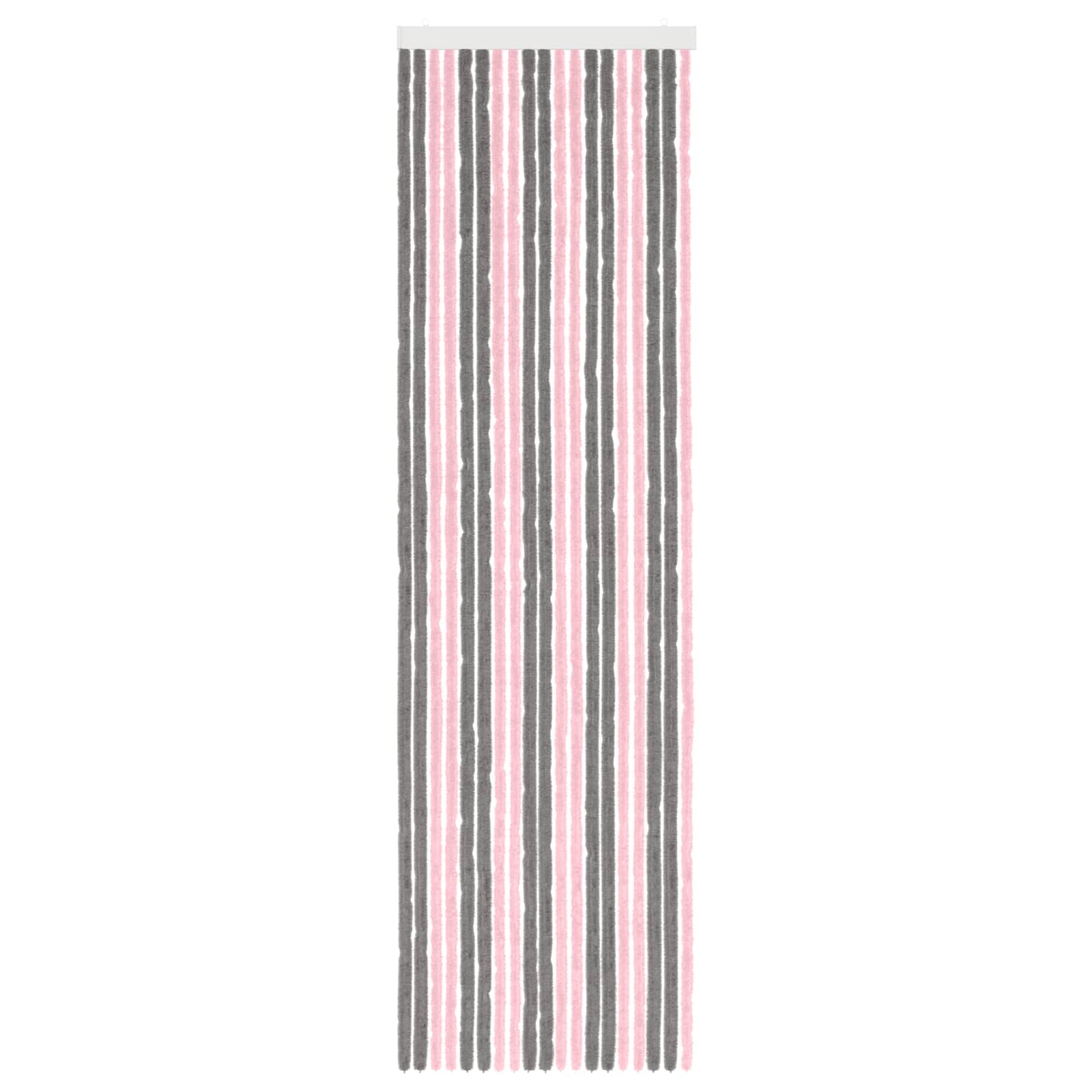 Insektenschutzvorhang Chenille Silber Grau und Rosa 56 x 200 cm