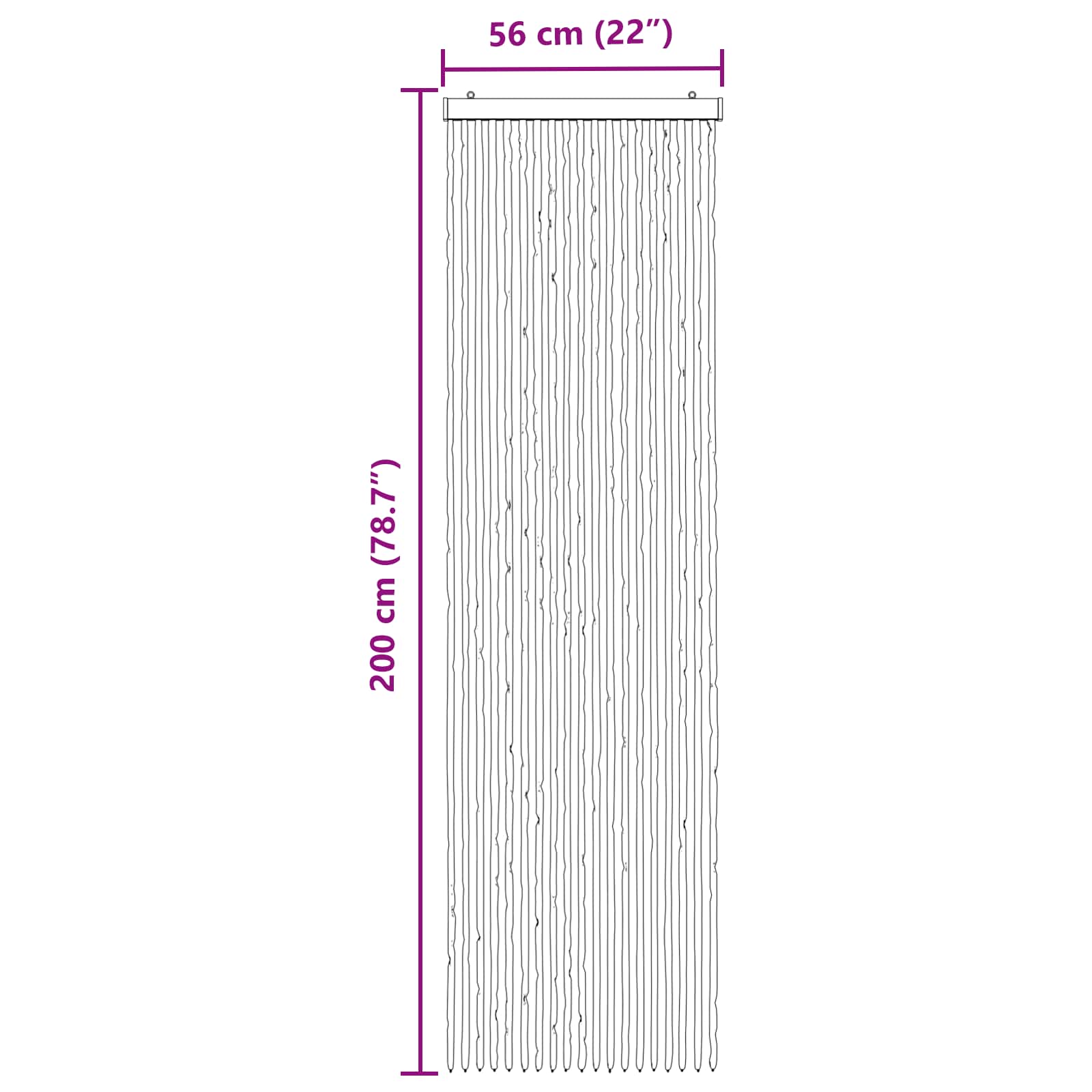 Insektenschutzvorhang Chenille Silber Grau und Rosa 56 x 200 cm