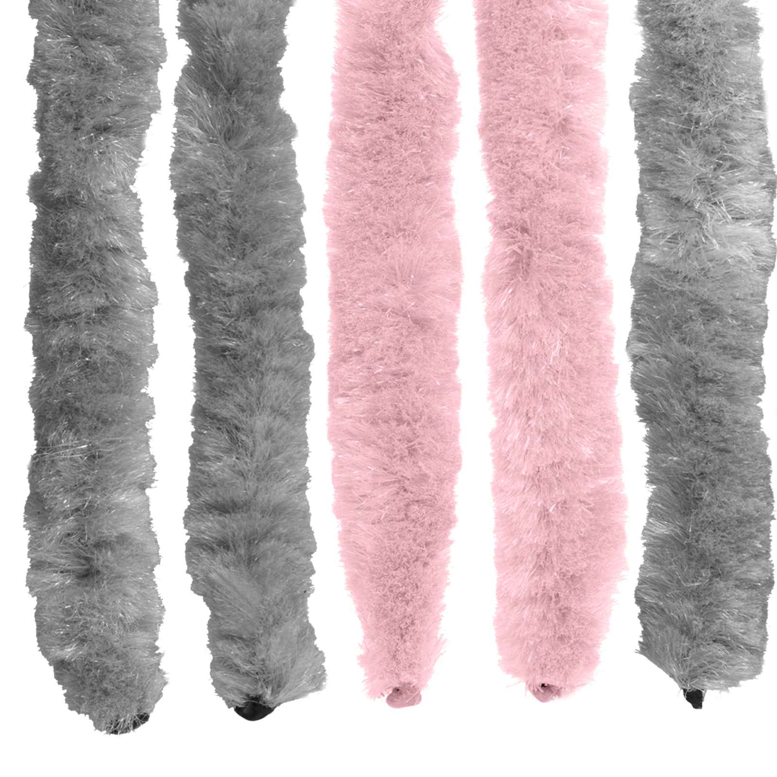 Insektenschutzvorhang Chenille Silber Grau und Rosa 90 x 200 cm