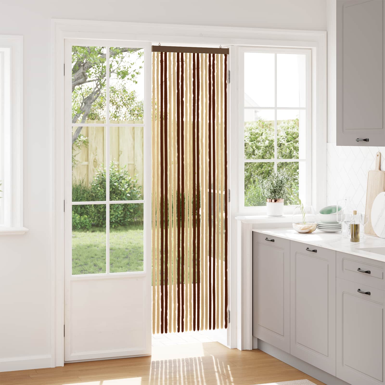 Insektenschutzvorhang Chenille Braun und Beige 56 x 200 cm