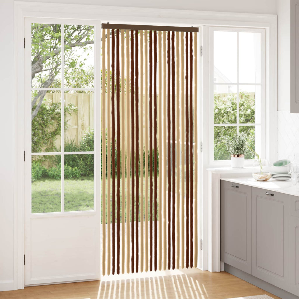 Insektenschutzvorhang Chenille Braun und Beige 90 x 220 cm
