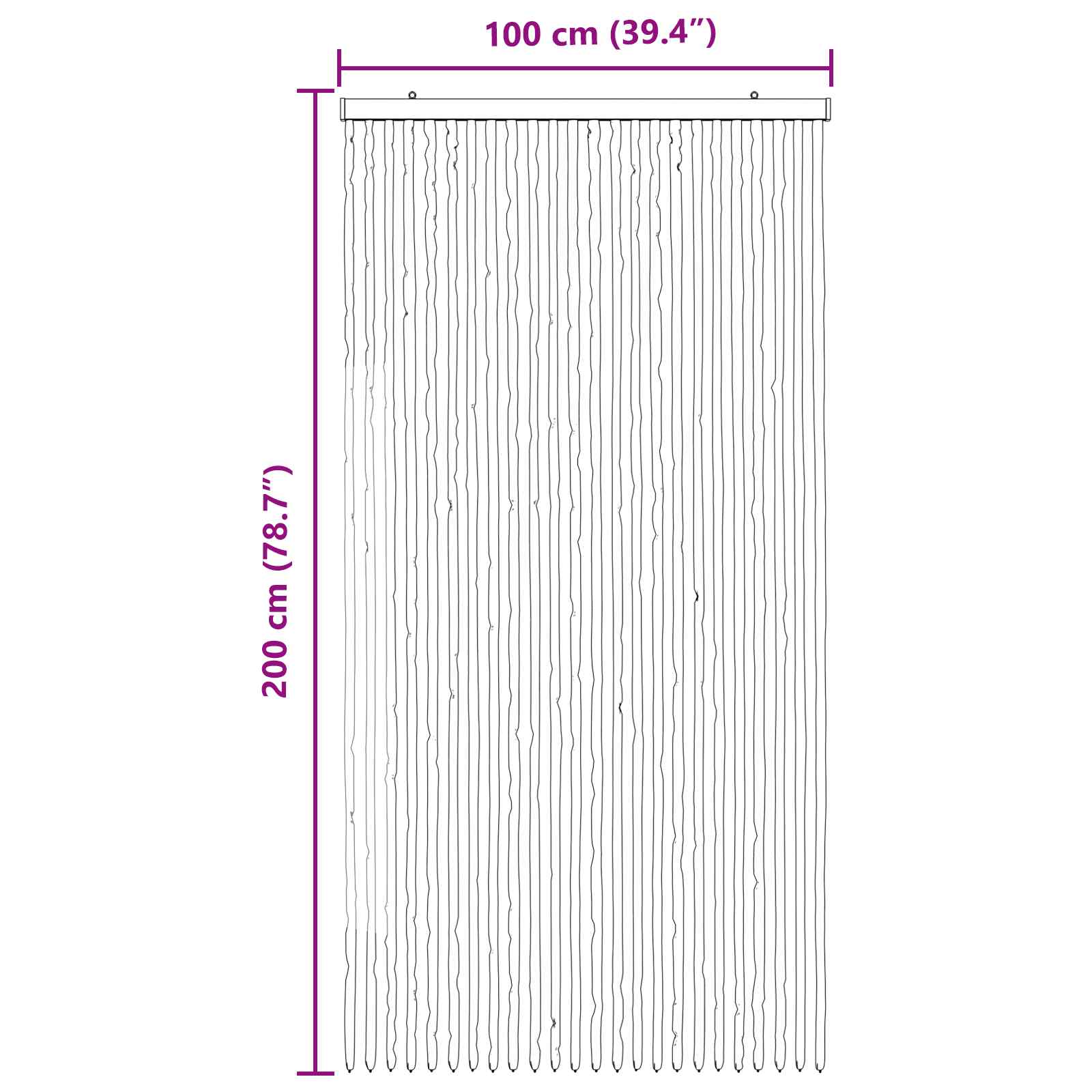 Insektenschutzvorhang Chenille Braun und Beige 100 x 200 cm