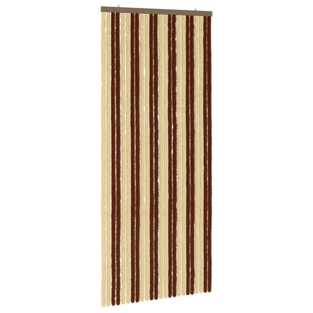 Insektenschutzvorhang Chenille Braun und Beige 100 x 230 cm