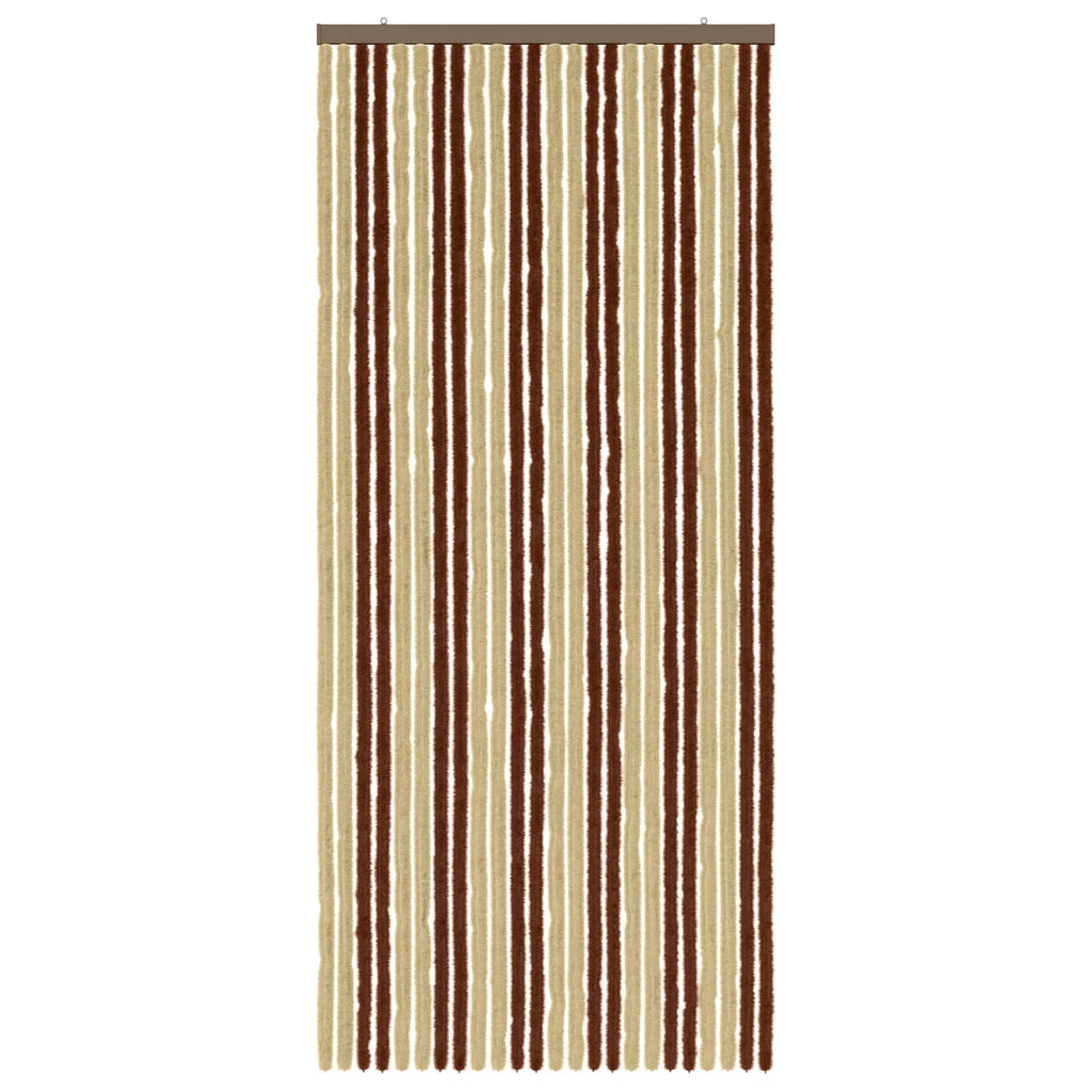 Insektenschutzvorhang Chenille Braun und Beige 100 x 230 cm