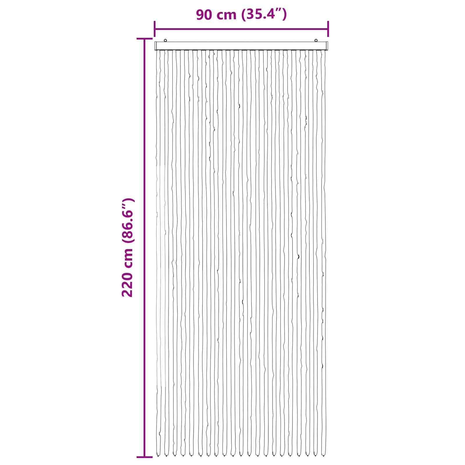 Insektenschutzvorhang Chenille Grau und Weiß 90 x 220 cm