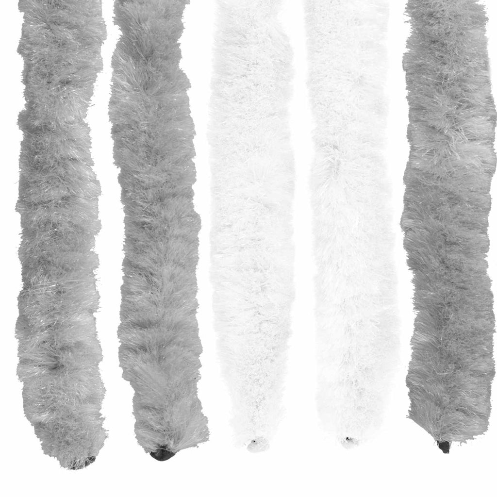 Insektenschutzvorhang Chenille Grau und Weiß 100 x 200 cm