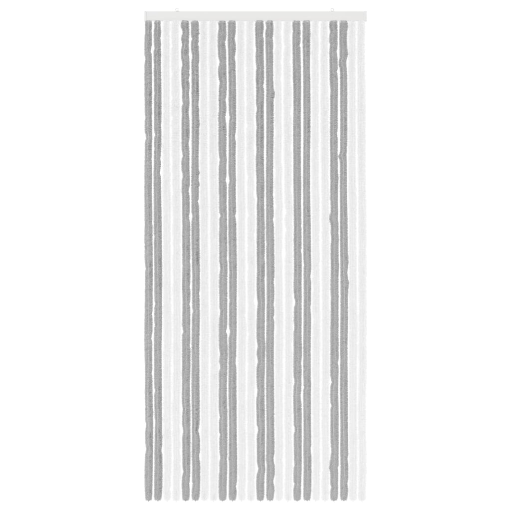 Insektenschutzvorhang Chenille Grau und Weiß 100 x 220 cm
