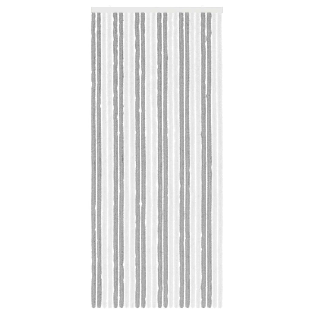 Insektenvorhang Chenille Grau und Weiß 100 x 230 cm 100% PP