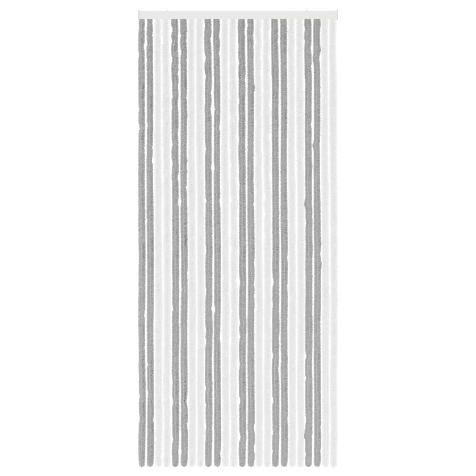 Insektenvorhang Chenille Grau und Weiß 100 x 230 cm 100% PP