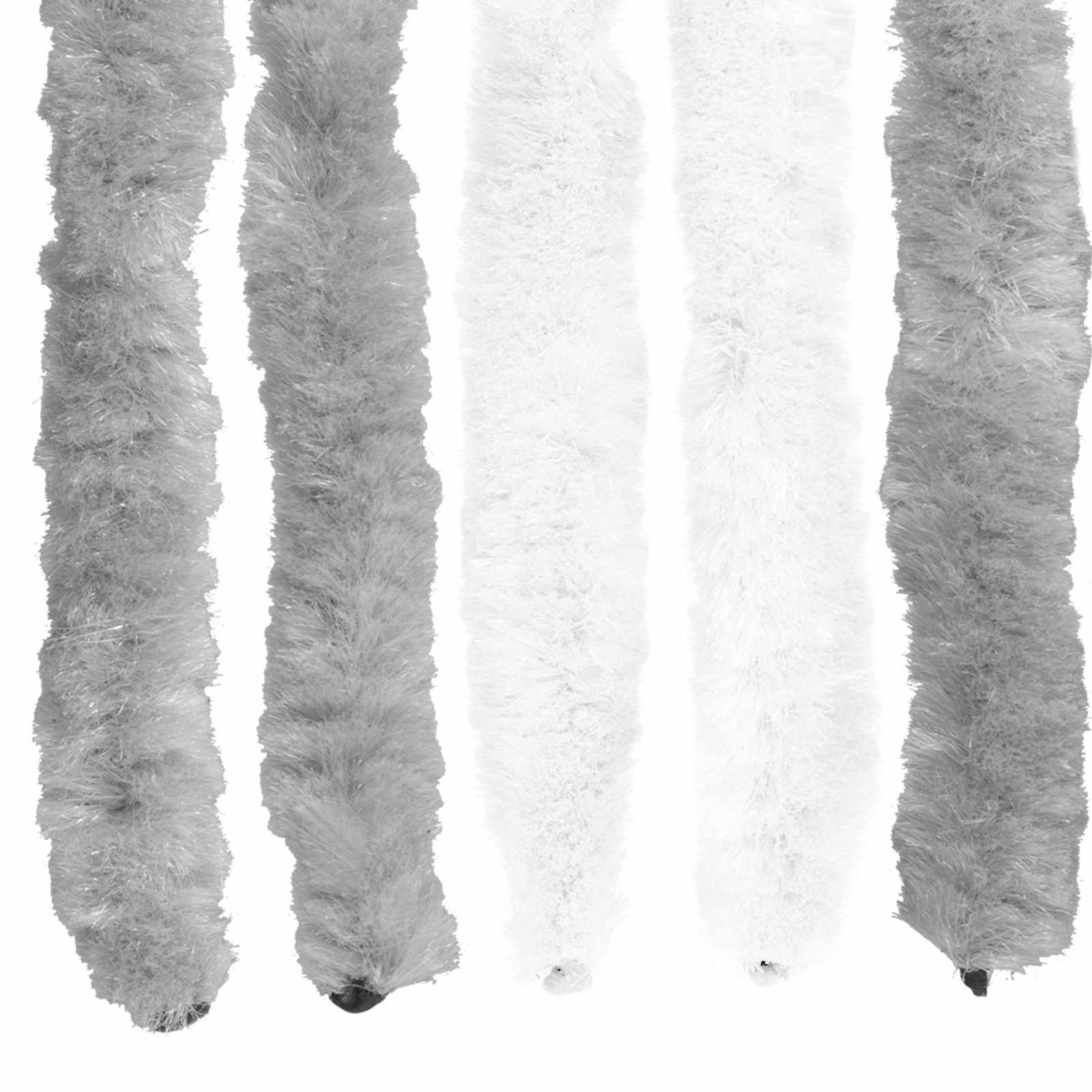 Insektenschutzvorhang Chenille Grau und Weiß 118 x 220 cm